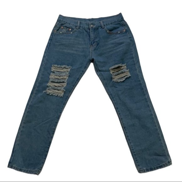 Denim - No brand Distressed straight legged jeans size 28 waist